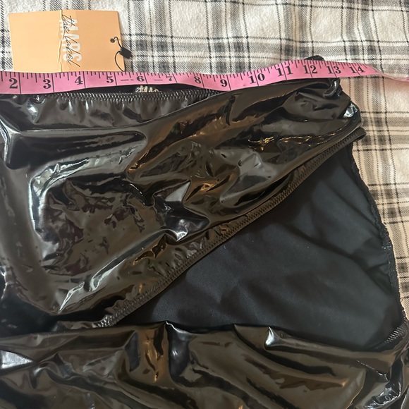 Mars The Label Black Patent Vegan Leather Strapless Cutout Gothic Top NWT 8/M - Picture 14 of 16